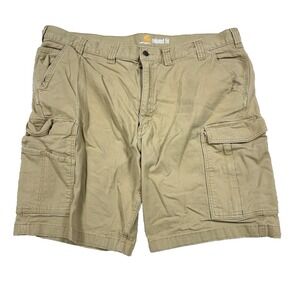Carhartt Shorts Men 44 Tan Brown Duck Canvas Cargo Relaxed Fit Utility Work Wear